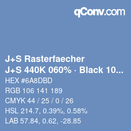 Farbcode: J+S Rasterfaecher - J+S 440K 060% · Black 10% | qconv.com