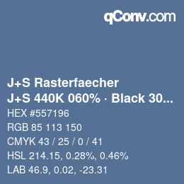 Farbcode: J+S Rasterfaecher - J+S 440K 060% · Black 30% | qconv.com