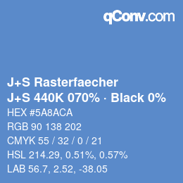 Farbcode: J+S Rasterfaecher - J+S 440K 070% · Black 0% | qconv.com