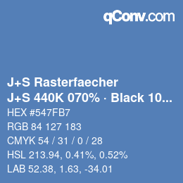 Code couleur: J+S Rasterfaecher - J+S 440K 070% · Black 10% | qconv.com