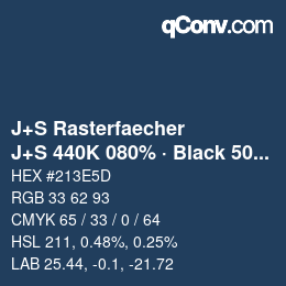 Code couleur: J+S Rasterfaecher - J+S 440K 080% · Black 50% | qconv.com
