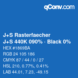 Code couleur: J+S Rasterfaecher - J+S 440K 090% · Black 0% | qconv.com