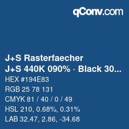 Code couleur: J+S Rasterfaecher - J+S 440K 090% · Black 30% | qconv.com