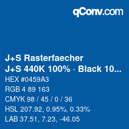 Farbcode: J+S Rasterfaecher - J+S 440K 100% · Black 10% | qconv.com