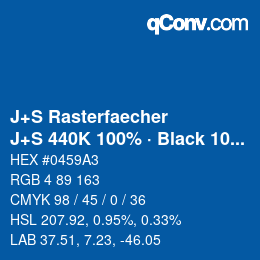 Color code: J+S Rasterfaecher - J+S 440K 100% · Black 10% | qconv.com