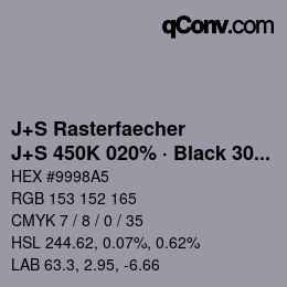 Code couleur: J+S Rasterfaecher - J+S 450K 020% · Black 30% | qconv.com