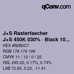 Farbcode: J+S Rasterfaecher - J+S 450K 030% · Black 10% | qconv.com