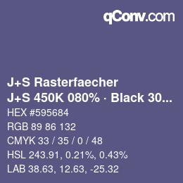 Farbcode: J+S Rasterfaecher - J+S 450K 080% · Black 30% | qconv.com