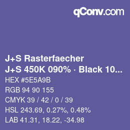 Farbcode: J+S Rasterfaecher - J+S 450K 090% · Black 10% | qconv.com