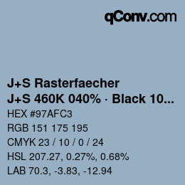 Farbcode: J+S Rasterfaecher - J+S 460K 040% · Black 10% | qconv.com