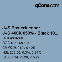 Farbcode: J+S Rasterfaecher - J+S 460K 050% · Black 10% | qconv.com