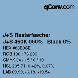 Farbcode: J+S Rasterfaecher - J+S 460K 060% · Black 0% | qconv.com