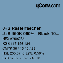 Farbcode: J+S Rasterfaecher - J+S 460K 060% · Black 10% | qconv.com