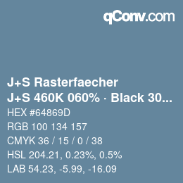 Code couleur: J+S Rasterfaecher - J+S 460K 060% · Black 30% | qconv.com