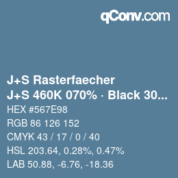 カラーコード: J+S Rasterfaecher - J+S 460K 070% · Black 30% | qconv.com