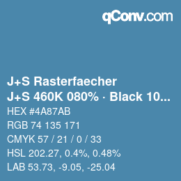 Farbcode: J+S Rasterfaecher - J+S 460K 080% · Black 10% | qconv.com