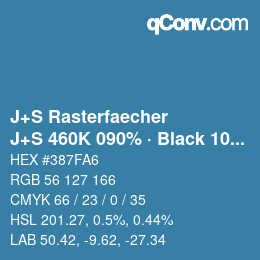 Farbcode: J+S Rasterfaecher - J+S 460K 090% · Black 10% | qconv.com