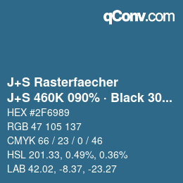 Farbcode: J+S Rasterfaecher - J+S 460K 090% · Black 30% | qconv.com