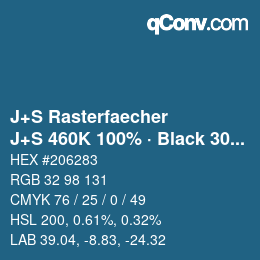 Farbcode: J+S Rasterfaecher - J+S 460K 100% · Black 30% | qconv.com