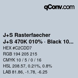 Farbcode: J+S Rasterfaecher - J+S 470K 010% · Black 10% | qconv.com