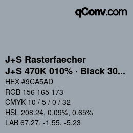 Farbcode: J+S Rasterfaecher - J+S 470K 010% · Black 30% | qconv.com