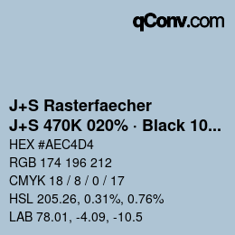 Farbcode: J+S Rasterfaecher - J+S 470K 020% · Black 10% | qconv.com