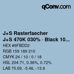 Code couleur: J+S Rasterfaecher - J+S 470K 030% · Black 10% | qconv.com