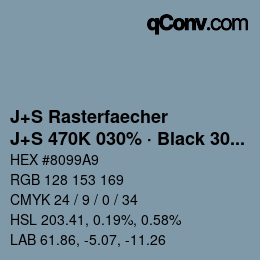 Farbcode: J+S Rasterfaecher - J+S 470K 030% · Black 30% | qconv.com