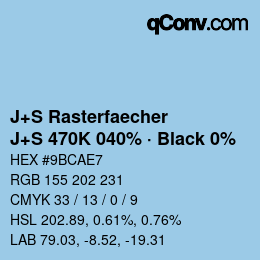 Code couleur: J+S Rasterfaecher - J+S 470K 040% · Black 0% | qconv.com