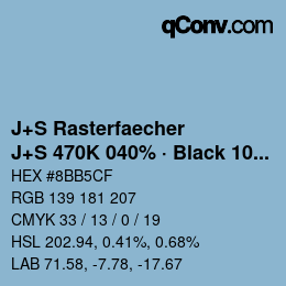 Farbcode: J+S Rasterfaecher - J+S 470K 040% · Black 10% | qconv.com