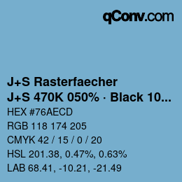 Code couleur: J+S Rasterfaecher - J+S 470K 050% · Black 10% | qconv.com