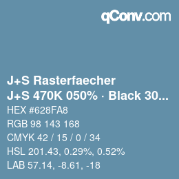 カラーコード: J+S Rasterfaecher - J+S 470K 050% · Black 30% | qconv.com