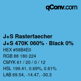 Farbcode: J+S Rasterfaecher - J+S 470K 060% · Black 0% | qconv.com