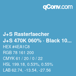 Farbcode: J+S Rasterfaecher - J+S 470K 060% · Black 10% | qconv.com