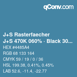 Farbcode: J+S Rasterfaecher - J+S 470K 060% · Black 30% | qconv.com