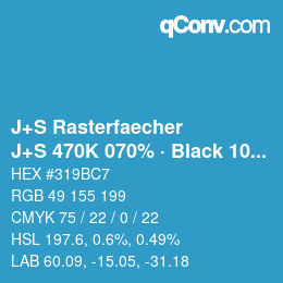 Farbcode: J+S Rasterfaecher - J+S 470K 070% · Black 10% | qconv.com