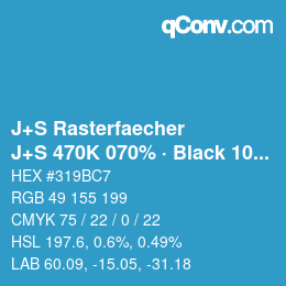 Color code: J+S Rasterfaecher - J+S 470K 070% · Black 10% | qconv.com