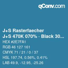Farbcode: J+S Rasterfaecher - J+S 470K 070% · Black 30% | qconv.com