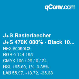 Code couleur: J+S Rasterfaecher - J+S 470K 080% · Black 10% | qconv.com