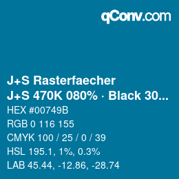 Code couleur: J+S Rasterfaecher - J+S 470K 080% · Black 30% | qconv.com