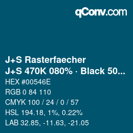 カラーコード: J+S Rasterfaecher - J+S 470K 080% · Black 50% | qconv.com
