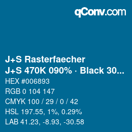 Farbcode: J+S Rasterfaecher - J+S 470K 090% · Black 30% | qconv.com
