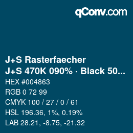 Code couleur: J+S Rasterfaecher - J+S 470K 090% · Black 50% | qconv.com