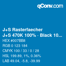 Farbcode: J+S Rasterfaecher - J+S 470K 100% · Black 10% | qconv.com
