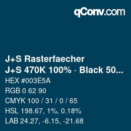 カラーコード: J+S Rasterfaecher - J+S 470K 100% · Black 50% | qconv.com