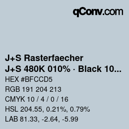 Code couleur: J+S Rasterfaecher - J+S 480K 010% · Black 10% | qconv.com