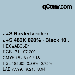 Code couleur: J+S Rasterfaecher - J+S 480K 020% · Black 10% | qconv.com