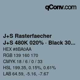 Code couleur: J+S Rasterfaecher - J+S 480K 020% · Black 30% | qconv.com