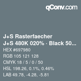 Code couleur: J+S Rasterfaecher - J+S 480K 020% · Black 50% | qconv.com