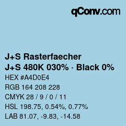 Farbcode: J+S Rasterfaecher - J+S 480K 030% · Black 0% | qconv.com